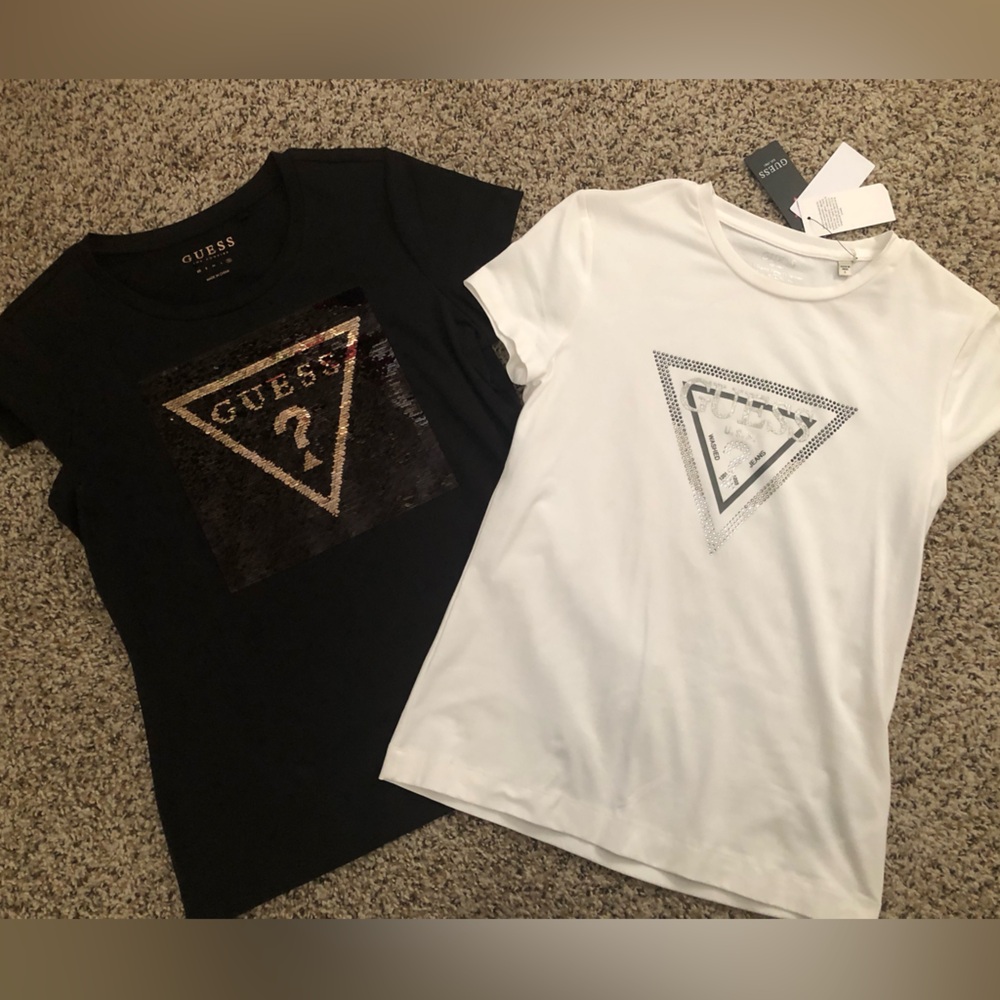 2 Women Petite GUESS T-shirts